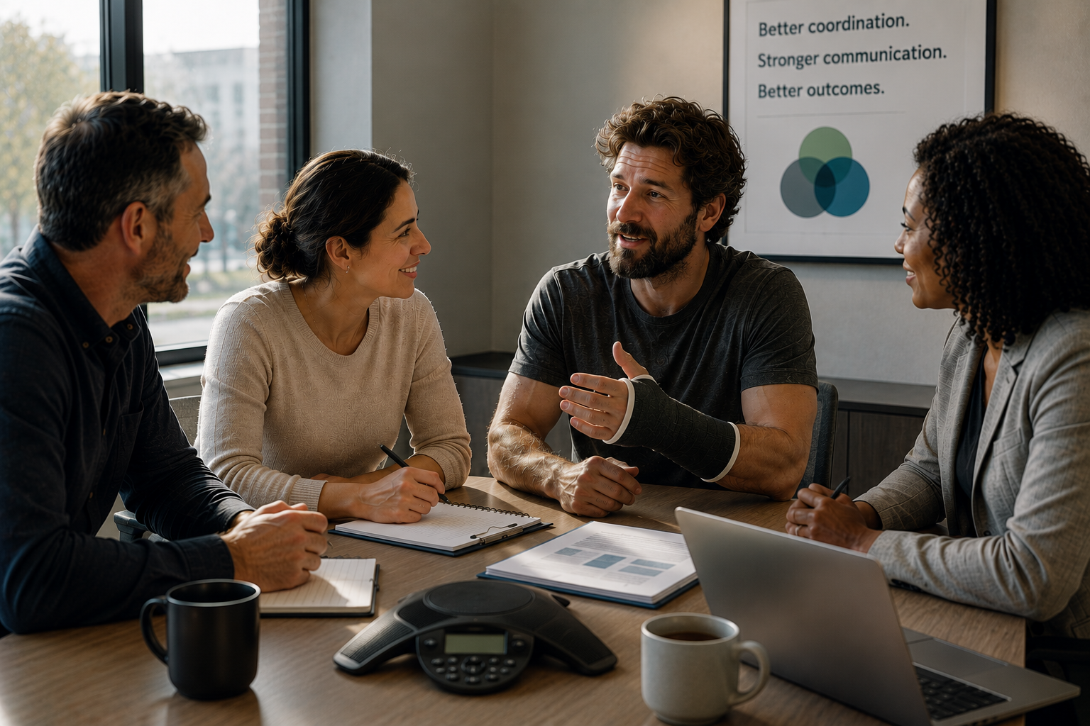 Recovery partners working together around a workplace solution